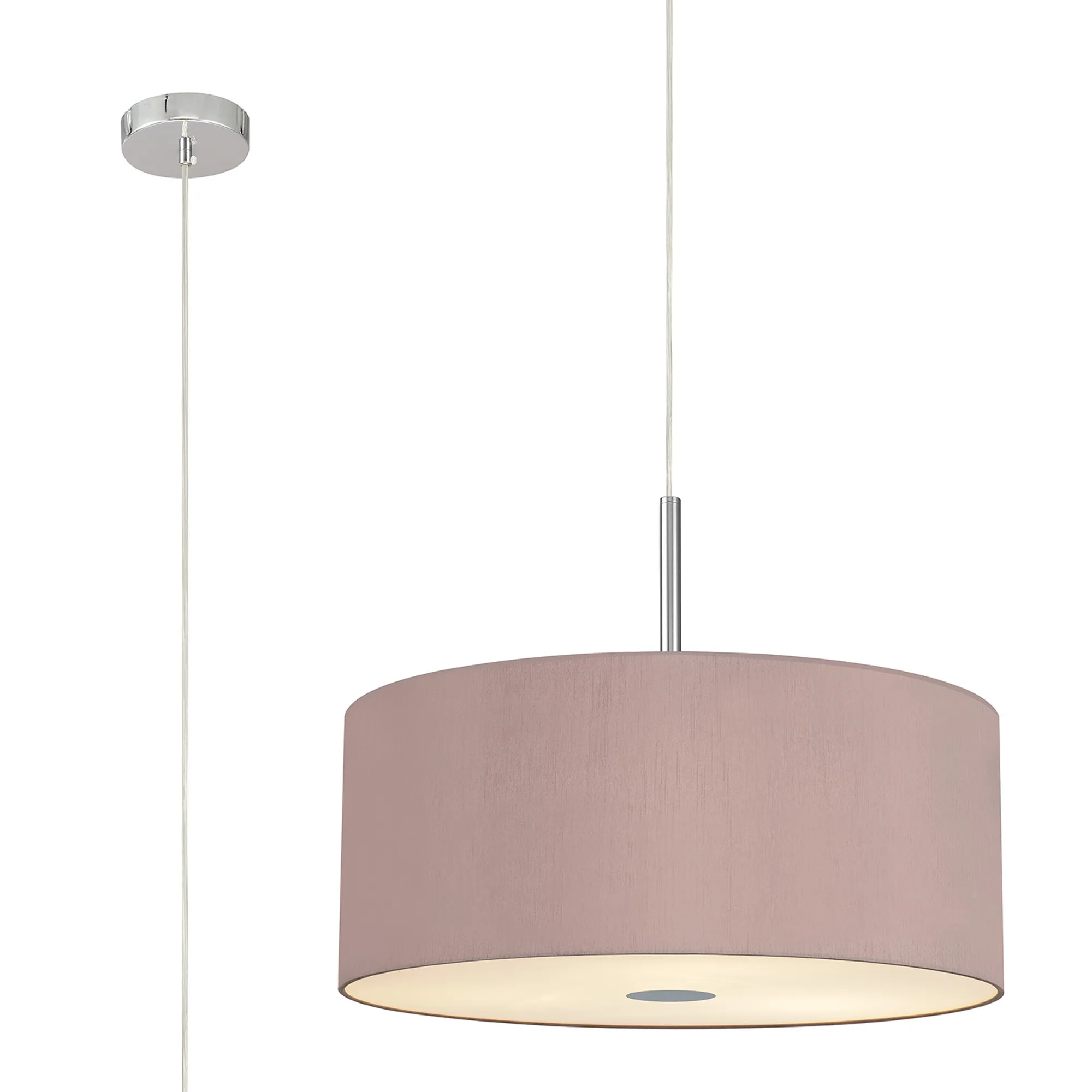 Baymont 60cm 5 Light Pendant Polished Chrome; Taupe/Halo Gold; Frosted Diffuser